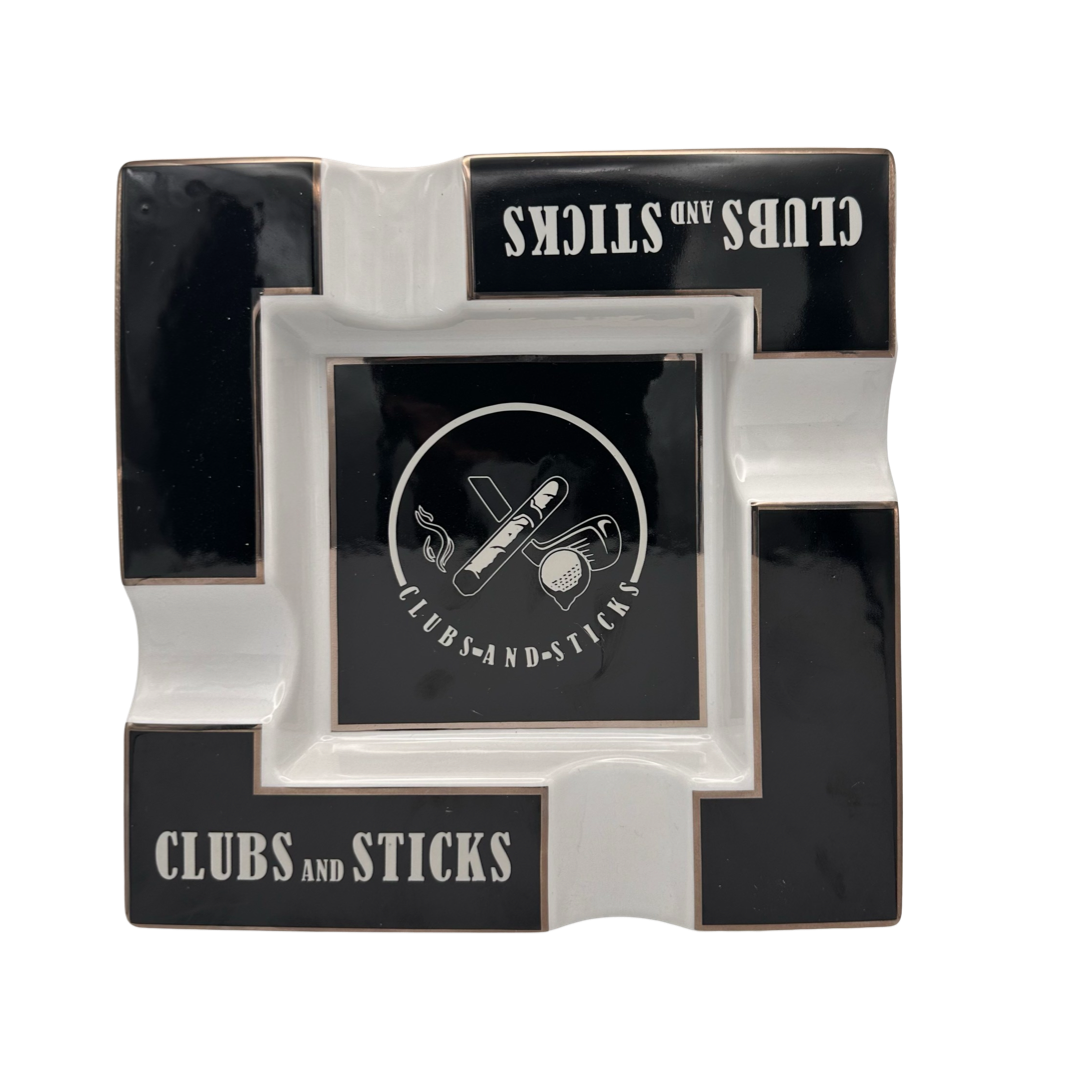 Clubs and Sticks Ceramic Cigar Ashtray