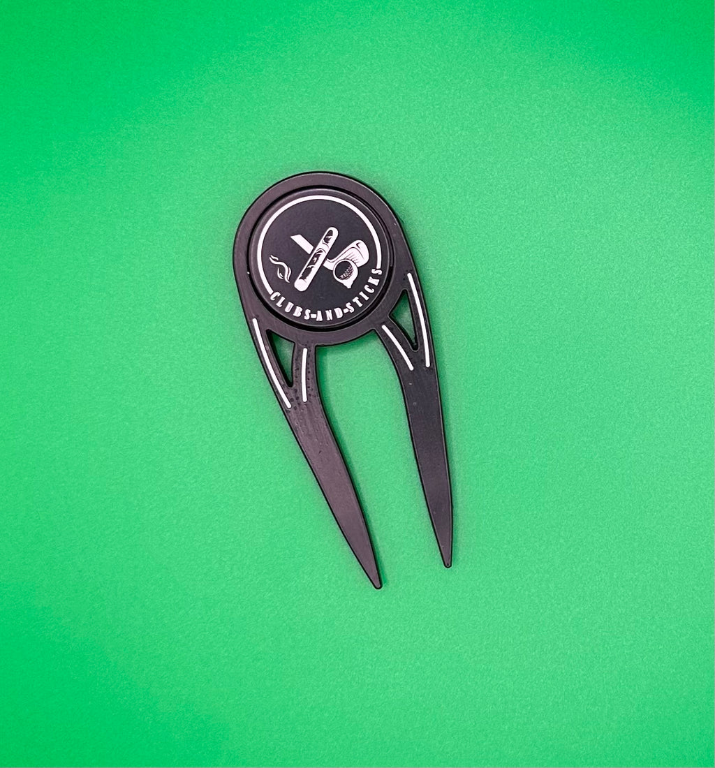 Clubs and Sticks Two Prong Divot Tool
