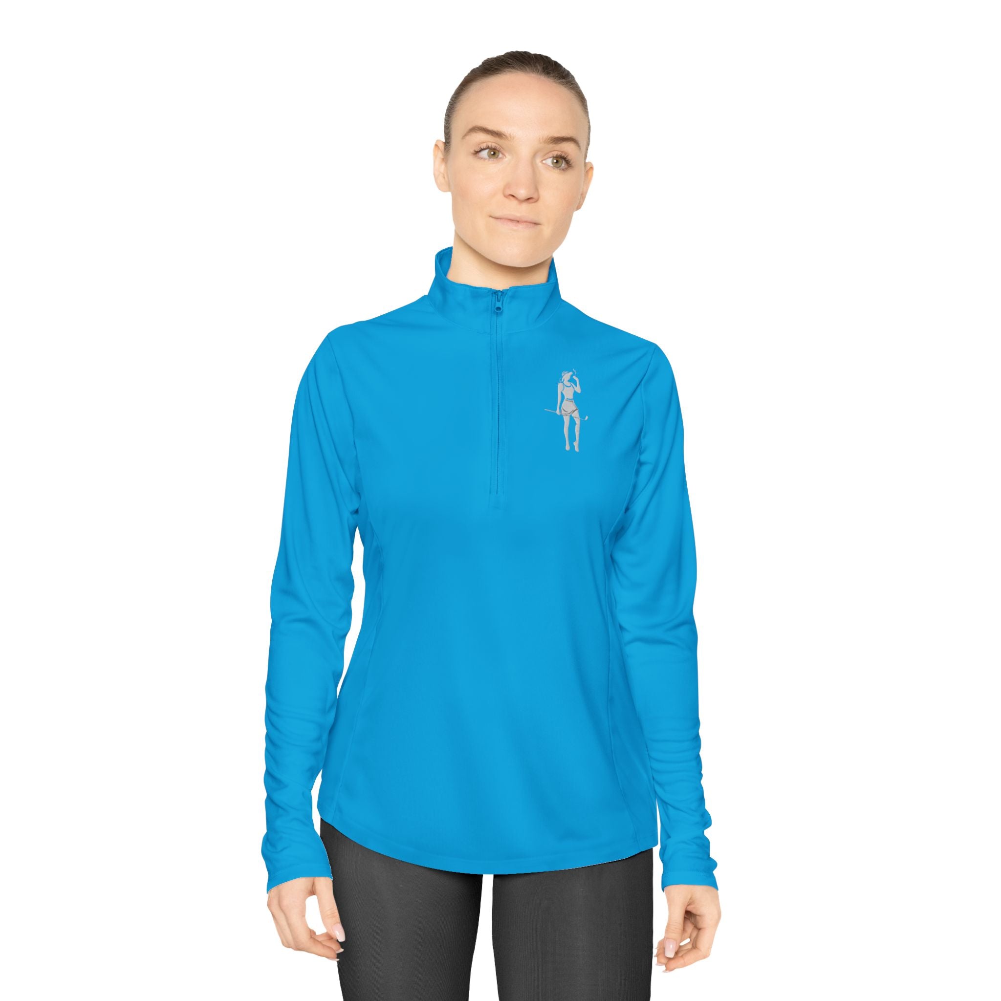 Female Golfer Ladies Quarter-Zip Pullover