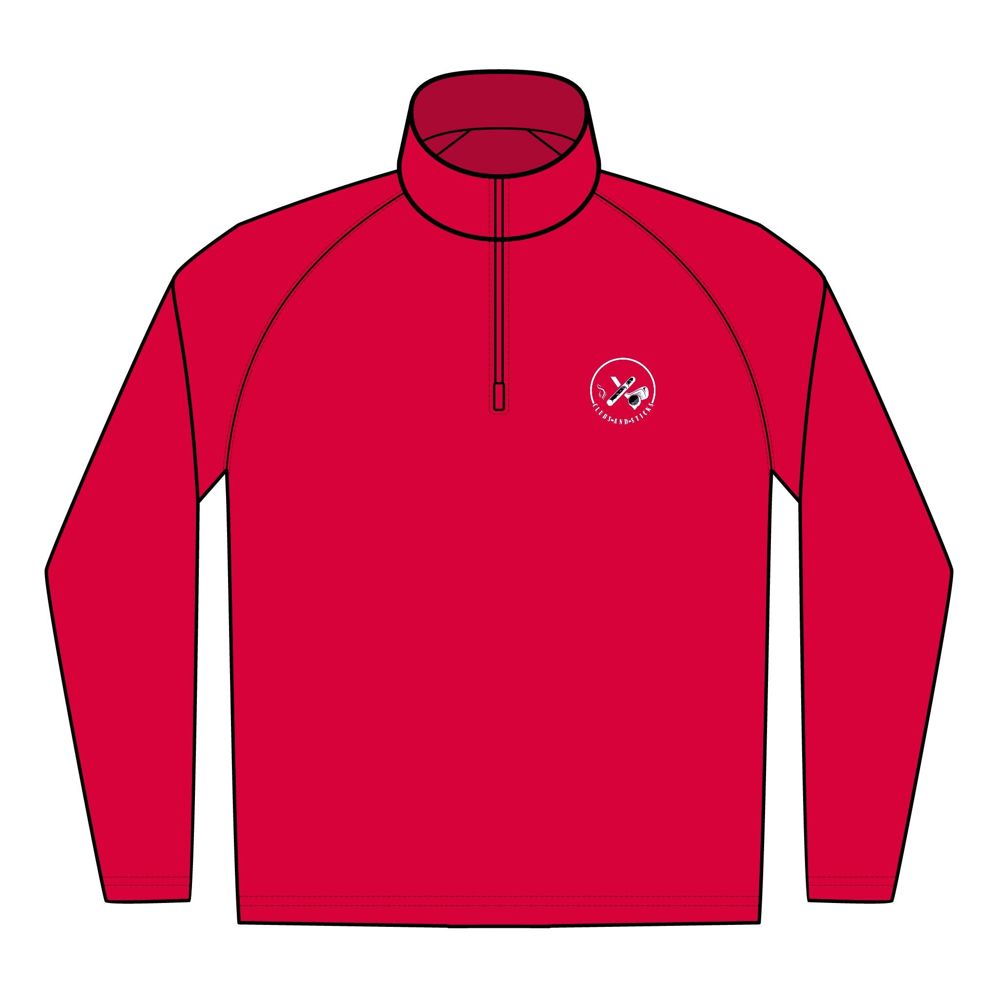 Clubs & Sticks Men’s Sport-Wick Quarter-Zip EMBROIDERED Pullover – Performance & Lifestyle Wear