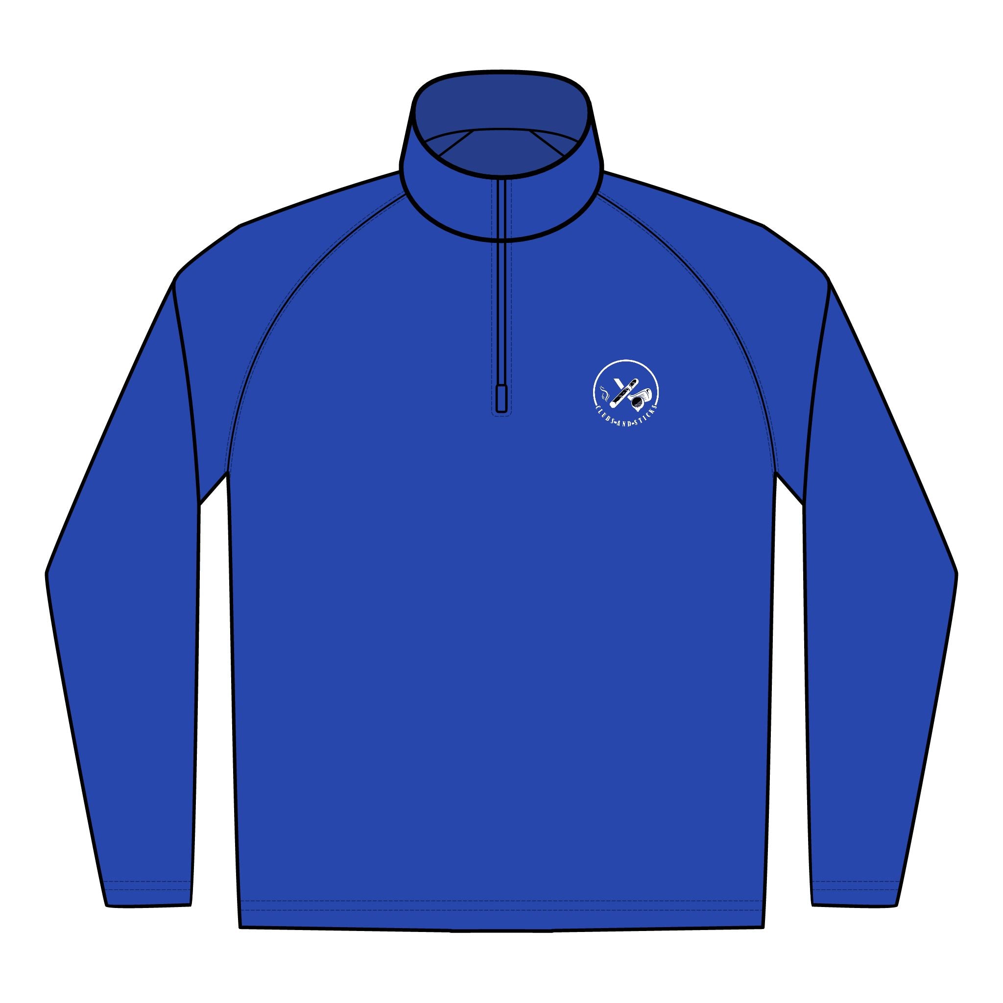 Clubs & Sticks Men’s Sport-Wick Quarter-Zip EMBROIDERED Pullover – Performance & Lifestyle Wear