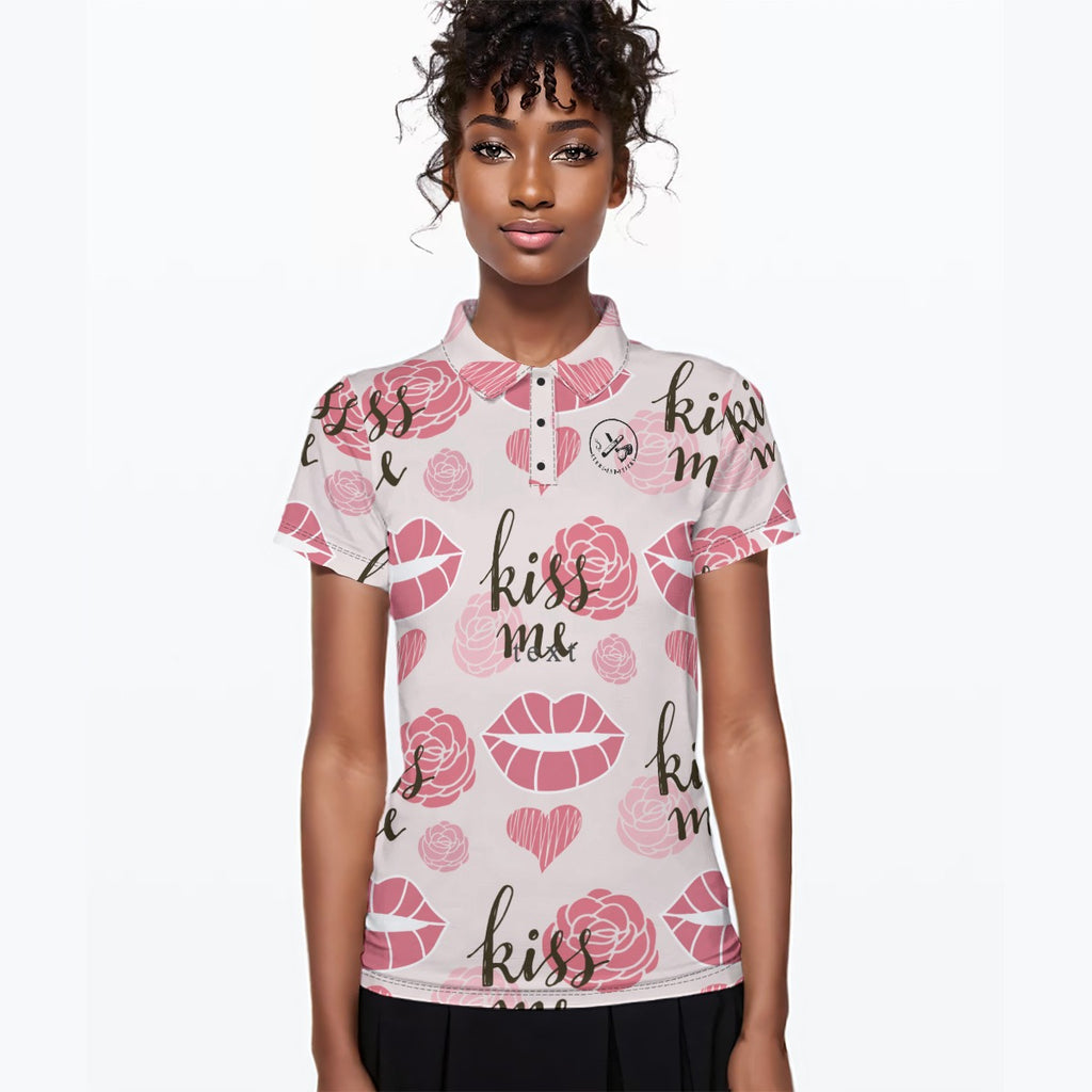 Women's Kiss me Polo Collar Jersey