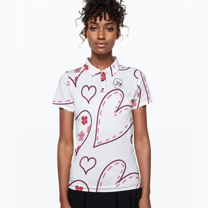 Women's Heart Polo Collar Jersey