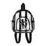 Clear Stadium Backpack — Foxy Girl Transparent Security Backpack with Dancer Silhouette