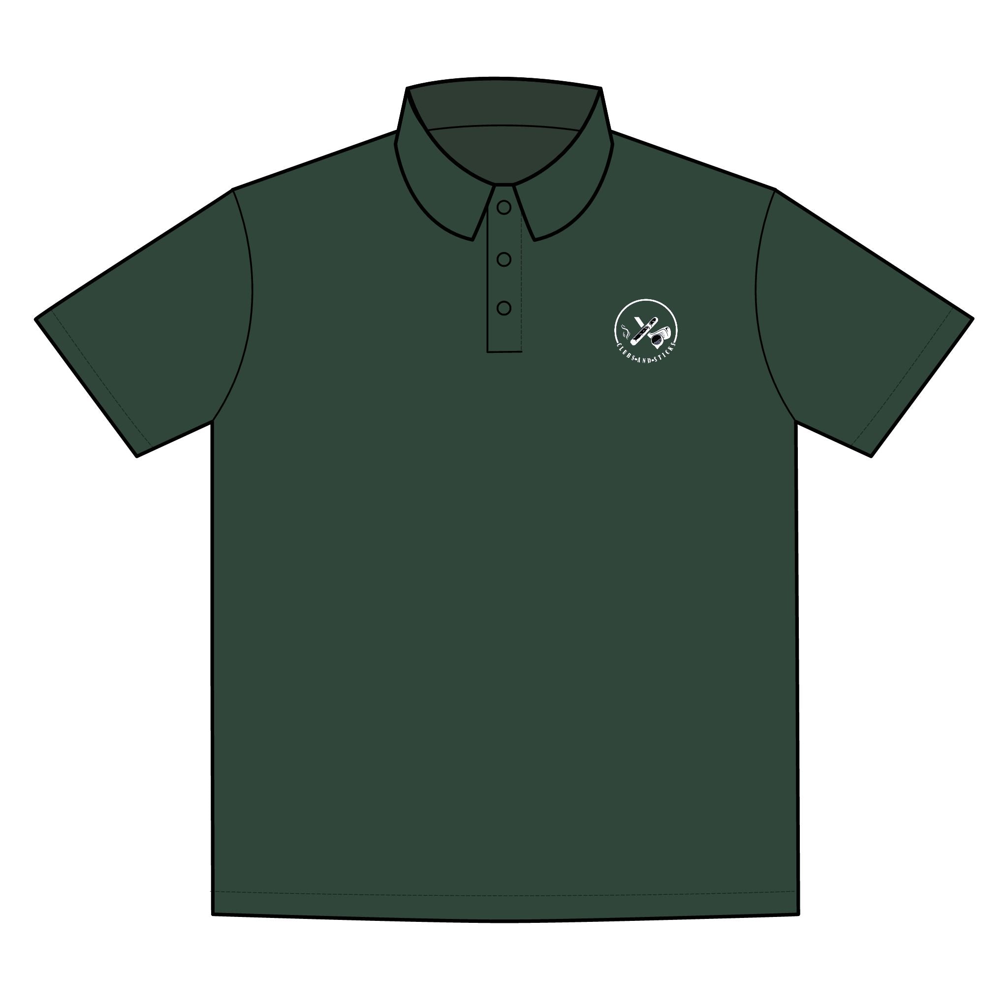 Clubs & Sticks Premium EMBROIDERED Performance Polo – Golf, Lifestyle & Everyday Wear