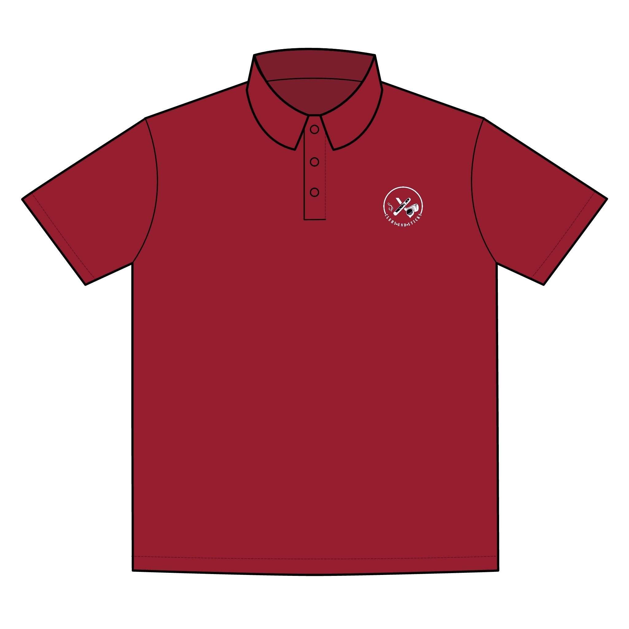 Clubs & Sticks Premium EMBROIDERED Performance Polo – Golf, Lifestyle & Everyday Wear