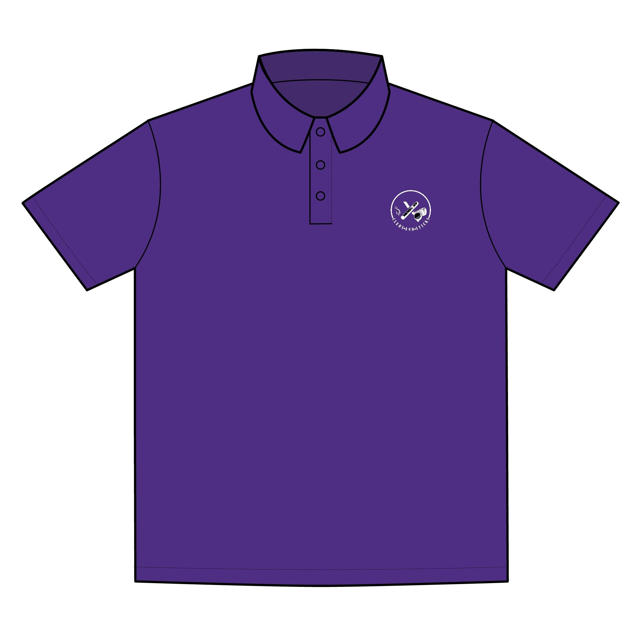 Clubs & Sticks Premium EMBROIDERED Performance Polo – Golf, Lifestyle & Everyday Wear