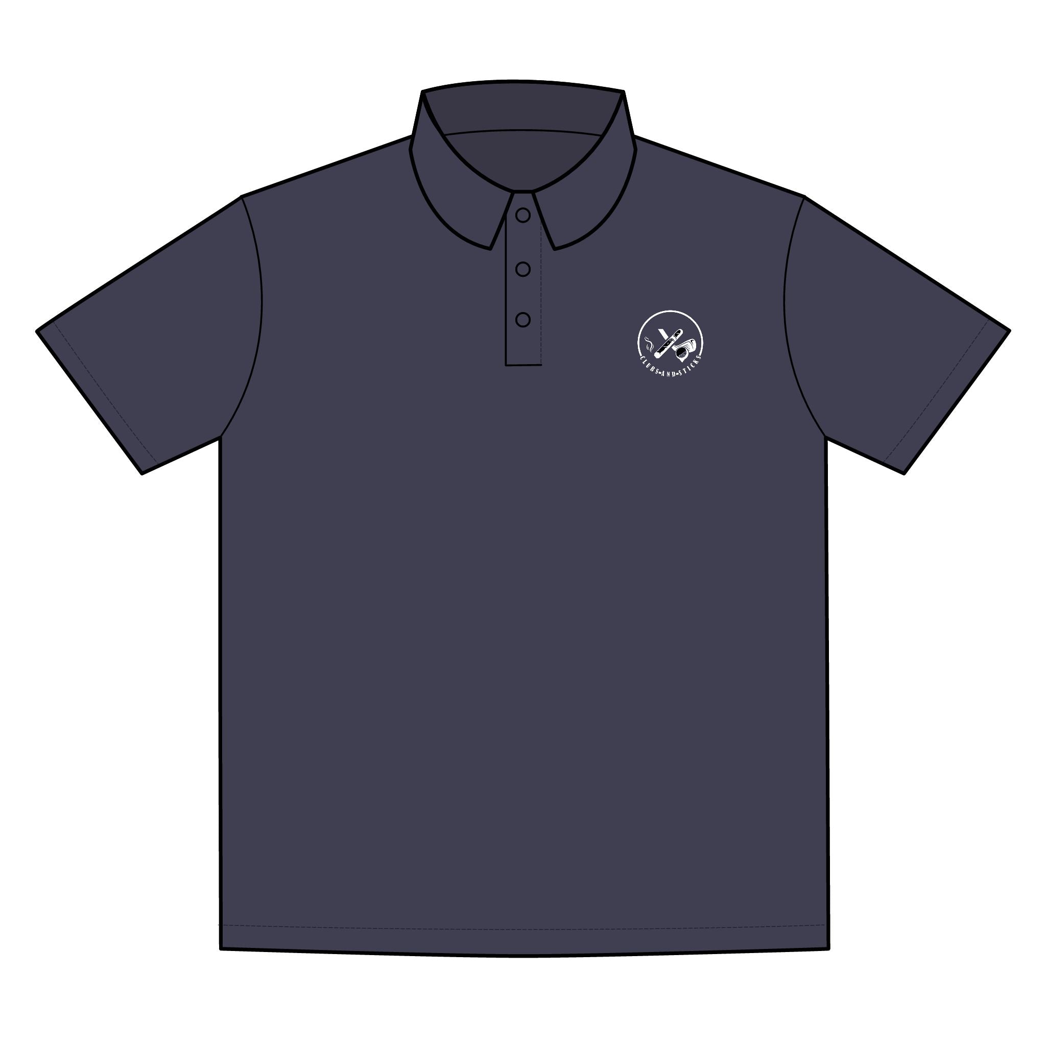 Clubs & Sticks Premium EMBROIDERED Performance Polo – Golf, Lifestyle & Everyday Wear