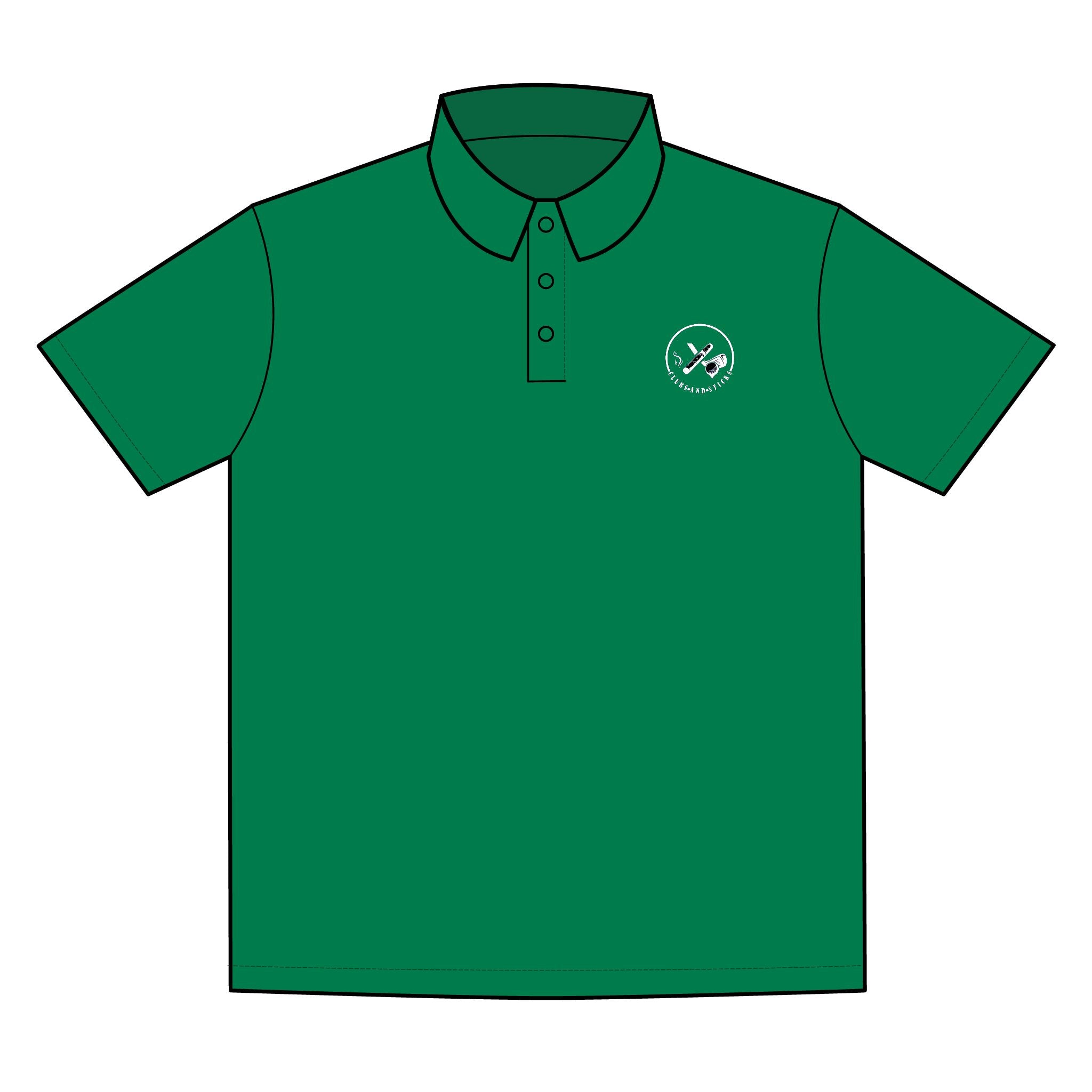 Clubs & Sticks Premium EMBROIDERED Performance Polo – Golf, Lifestyle & Everyday Wear