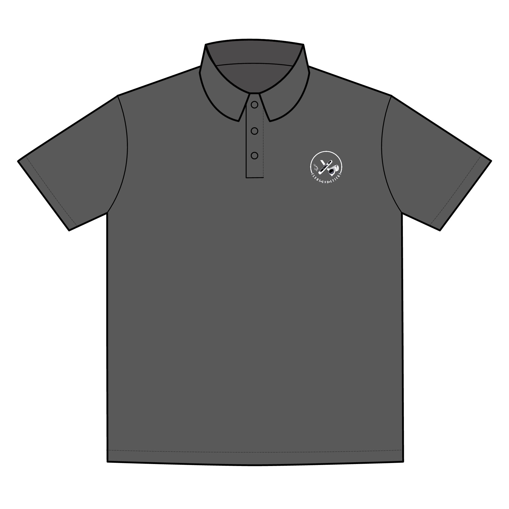 Clubs & Sticks Premium EMBROIDERED Performance Polo – Golf, Lifestyle & Everyday Wear