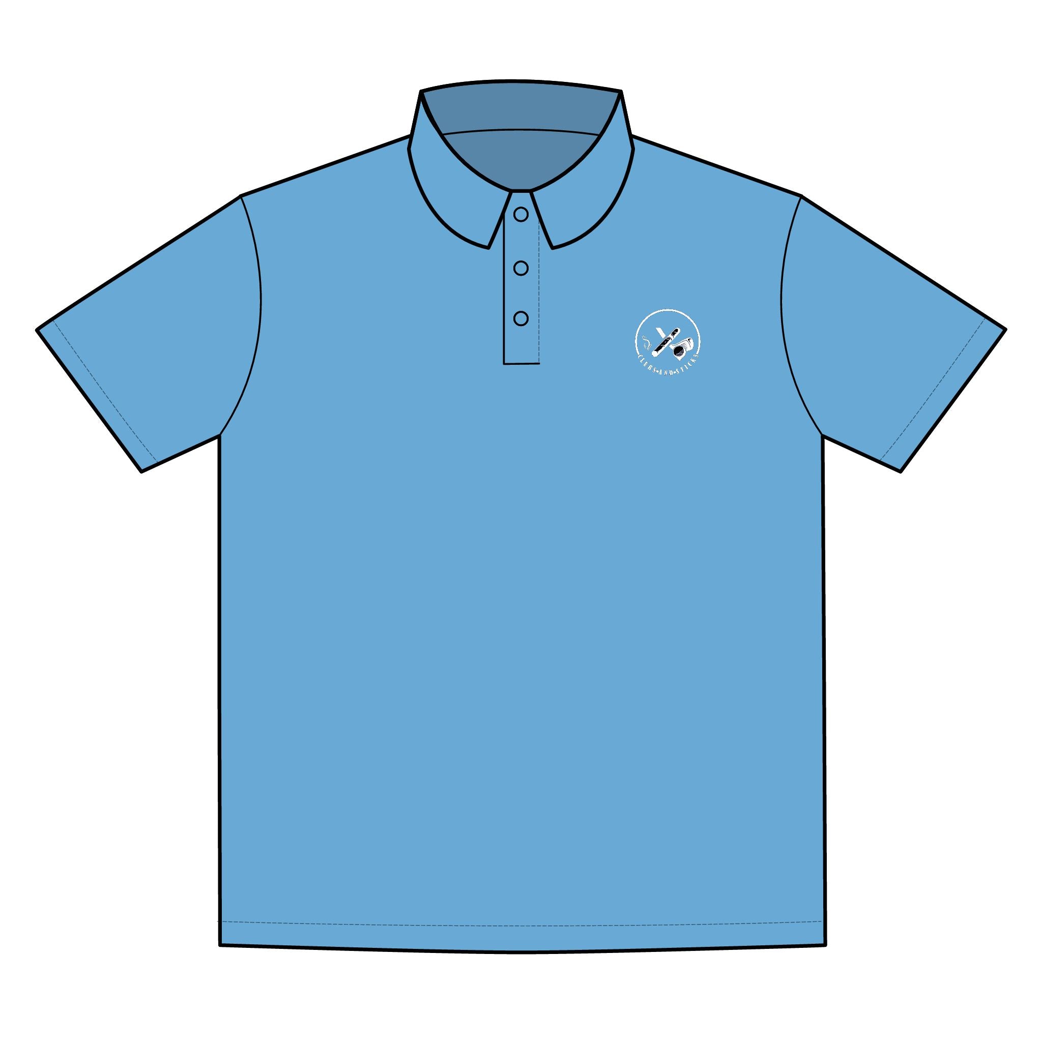Clubs & Sticks Premium EMBROIDERED Performance Polo – Golf, Lifestyle & Everyday Wear