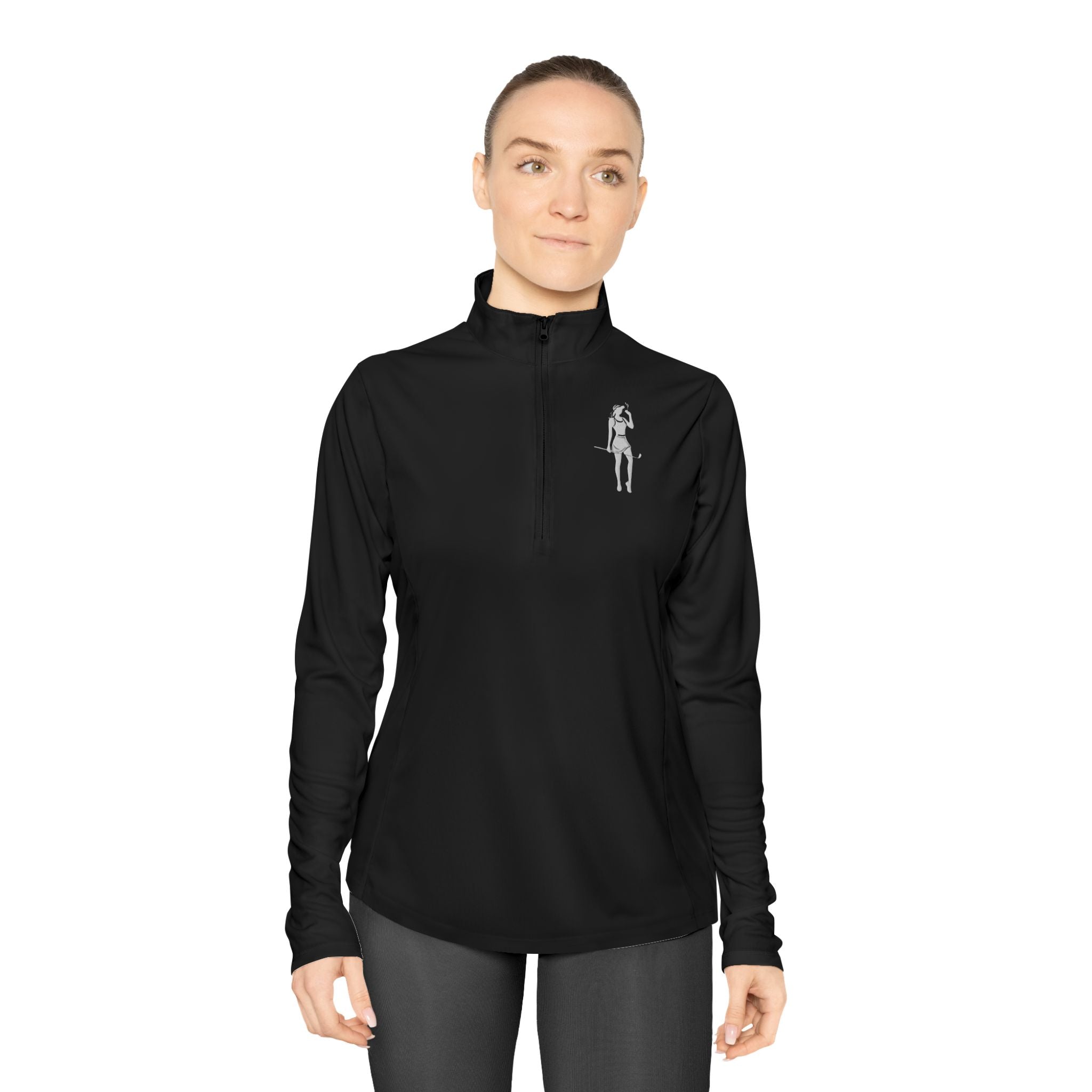 Female Golfer Ladies Quarter-Zip Pullover