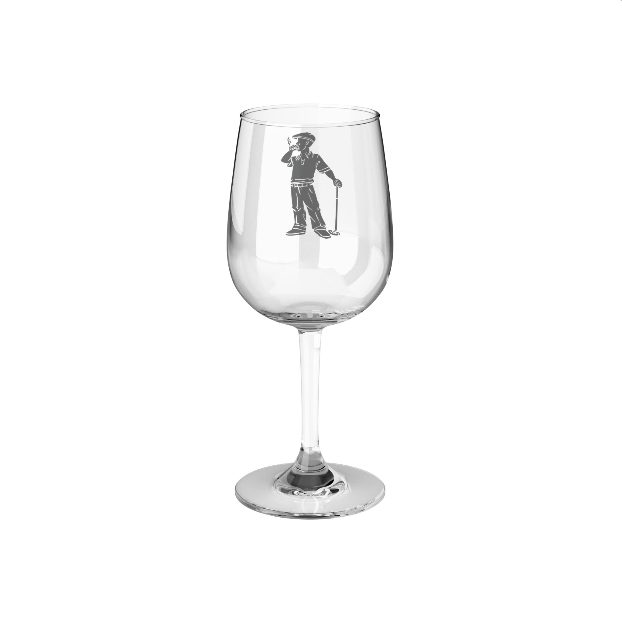 Male Golfer Wine Glass, 12oz