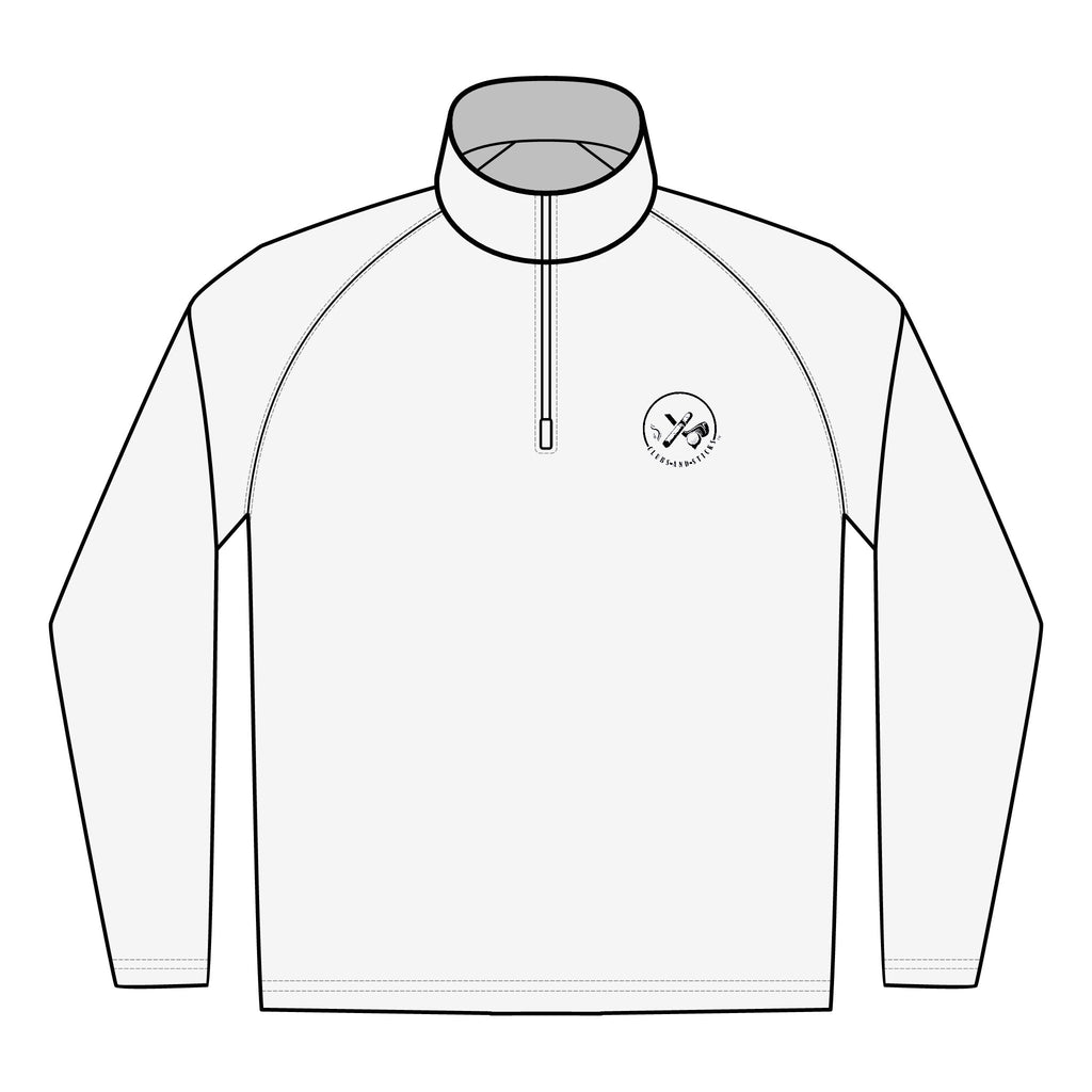Clubs & Sticks Men’s Sport-Wick Quarter-Zip EMBROIDERED Pullover – Performance & Lifestyle Wear - Black Logo