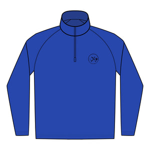 Clubs & Sticks Men’s Sport-Wick Quarter-Zip EMBROIDERED Pullover – Performance & Lifestyle Wear - Black Logo