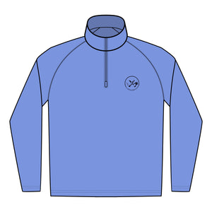 Clubs & Sticks Men’s Sport-Wick Quarter-Zip EMBROIDERED Pullover – Performance & Lifestyle Wear - Black Logo