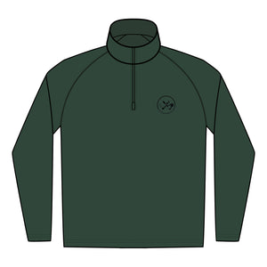 Clubs & Sticks Men’s Sport-Wick Quarter-Zip EMBROIDERED Pullover – Performance & Lifestyle Wear - Black Logo