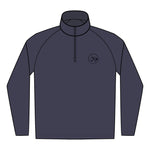 Clubs & Sticks Men’s Sport-Wick Quarter-Zip EMBROIDERED Pullover – Performance & Lifestyle Wear - Black Logo