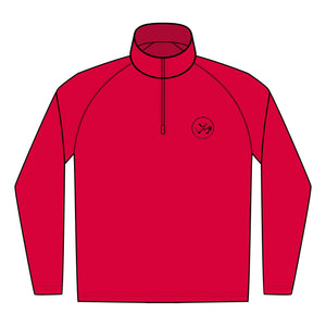 Clubs & Sticks Men’s Sport-Wick Quarter-Zip EMBROIDERED Pullover – Performance & Lifestyle Wear - Black Logo