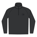 Clubs & Sticks Men’s Sport-Wick Quarter-Zip EMBROIDERED Pullover – Performance & Lifestyle Wear - Black Logo