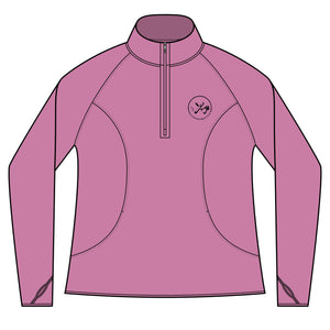 Clubs & Sticks Women’s Quarter-Zip Pullover – Sporty, Stylish & Versatile Activewear - Black Logo