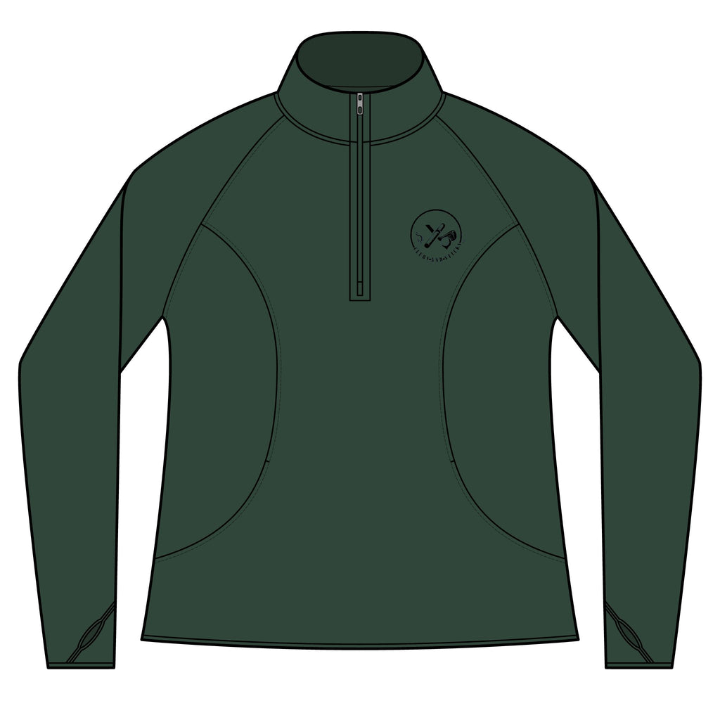 Clubs & Sticks Women’s Quarter-Zip Pullover – Sporty, Stylish & Versatile Activewear - Black Logo