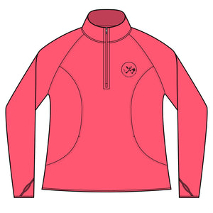 Clubs & Sticks Women’s Quarter-Zip Pullover – Sporty, Stylish & Versatile Activewear - Black Logo