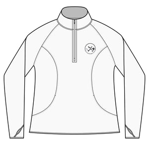 Clubs & Sticks Women’s Quarter-Zip Pullover – Sporty, Stylish & Versatile Activewear - Black Logo