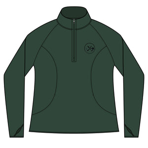 Clubs & Sticks Women’s Quarter-Zip Pullover – Sporty, Stylish & Versatile Activewear - Black Logo