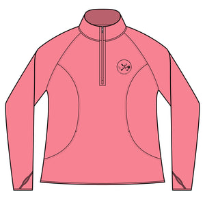 Clubs & Sticks Women’s Quarter-Zip Pullover – Sporty, Stylish & Versatile Activewear - Black Logo