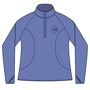 Clubs & Sticks Women’s Quarter-Zip Pullover – Sporty, Stylish & Versatile Activewear - Black Logo