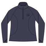 Clubs & Sticks Women’s Quarter-Zip Pullover – Sporty, Stylish & Versatile Activewear - Black Logo