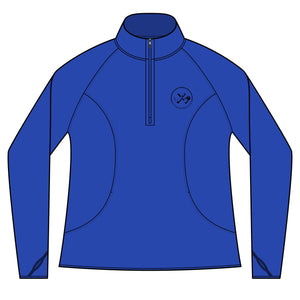 Clubs & Sticks Women’s Quarter-Zip Pullover – Sporty, Stylish & Versatile Activewear - Black Logo
