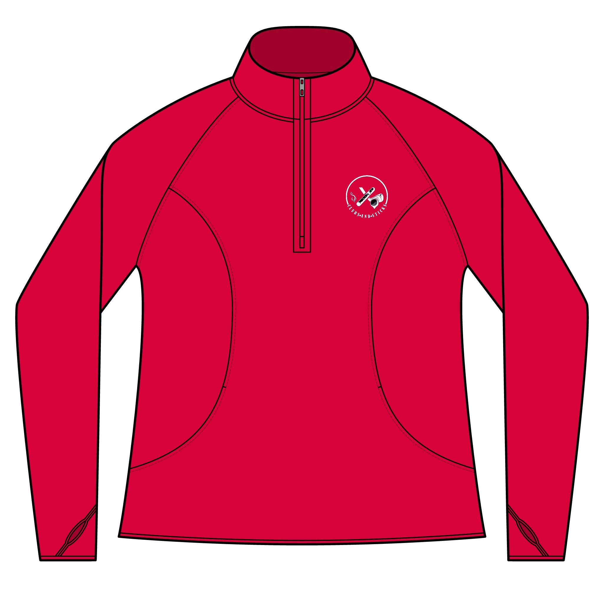 Clubs & Sticks Women’s Quarter-Zip Pullover – Sporty, Stylish & Versatile Activewear
