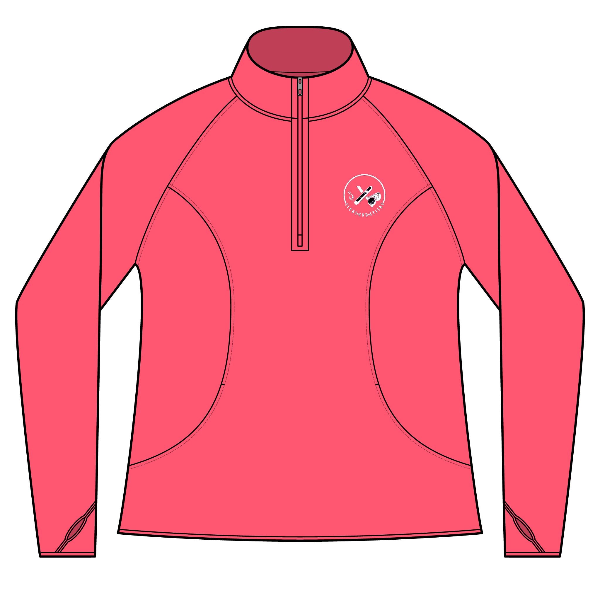 Clubs & Sticks Women’s Quarter-Zip Pullover – Sporty, Stylish & Versatile Activewear