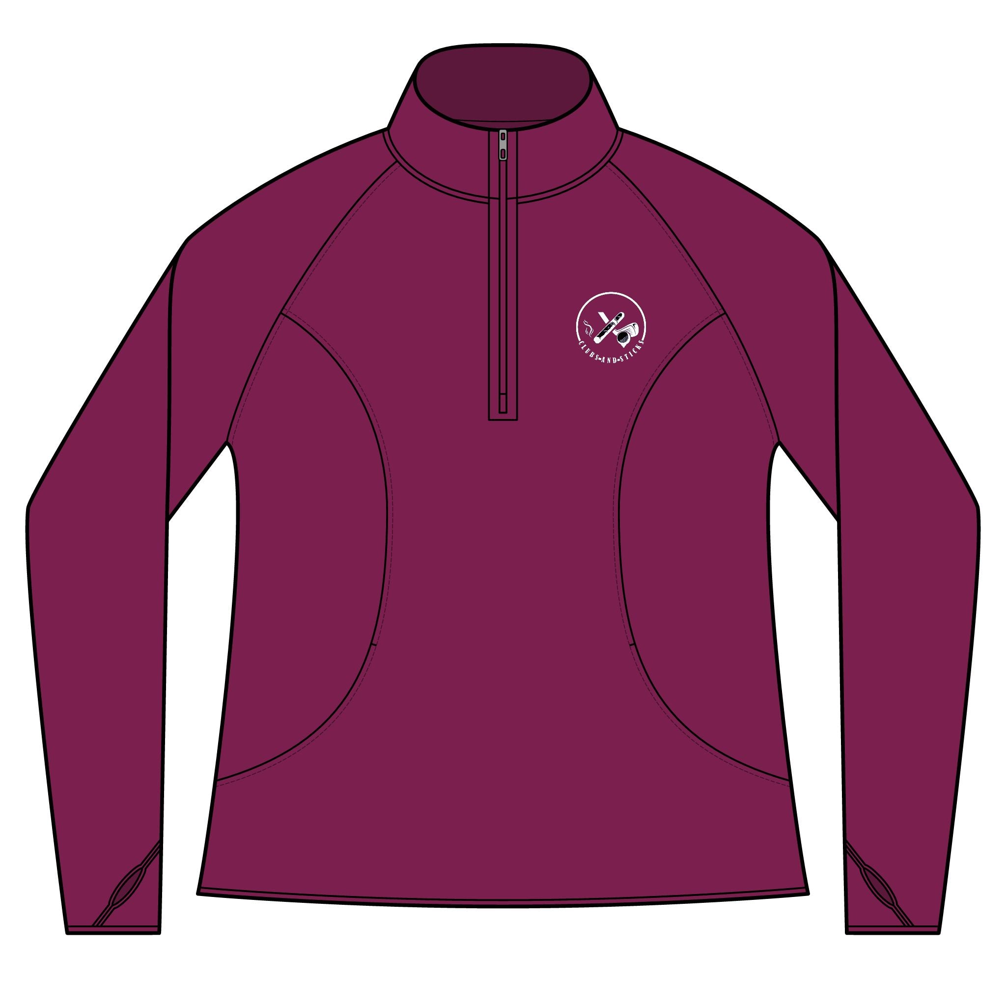 Clubs & Sticks Women’s Quarter-Zip Pullover – Sporty, Stylish & Versatile Activewear