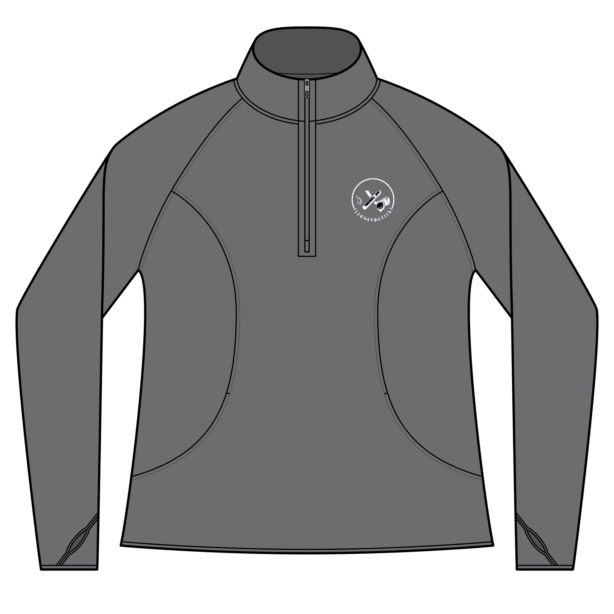 Clubs & Sticks Women’s Quarter-Zip Pullover – Sporty, Stylish & Versatile Activewear