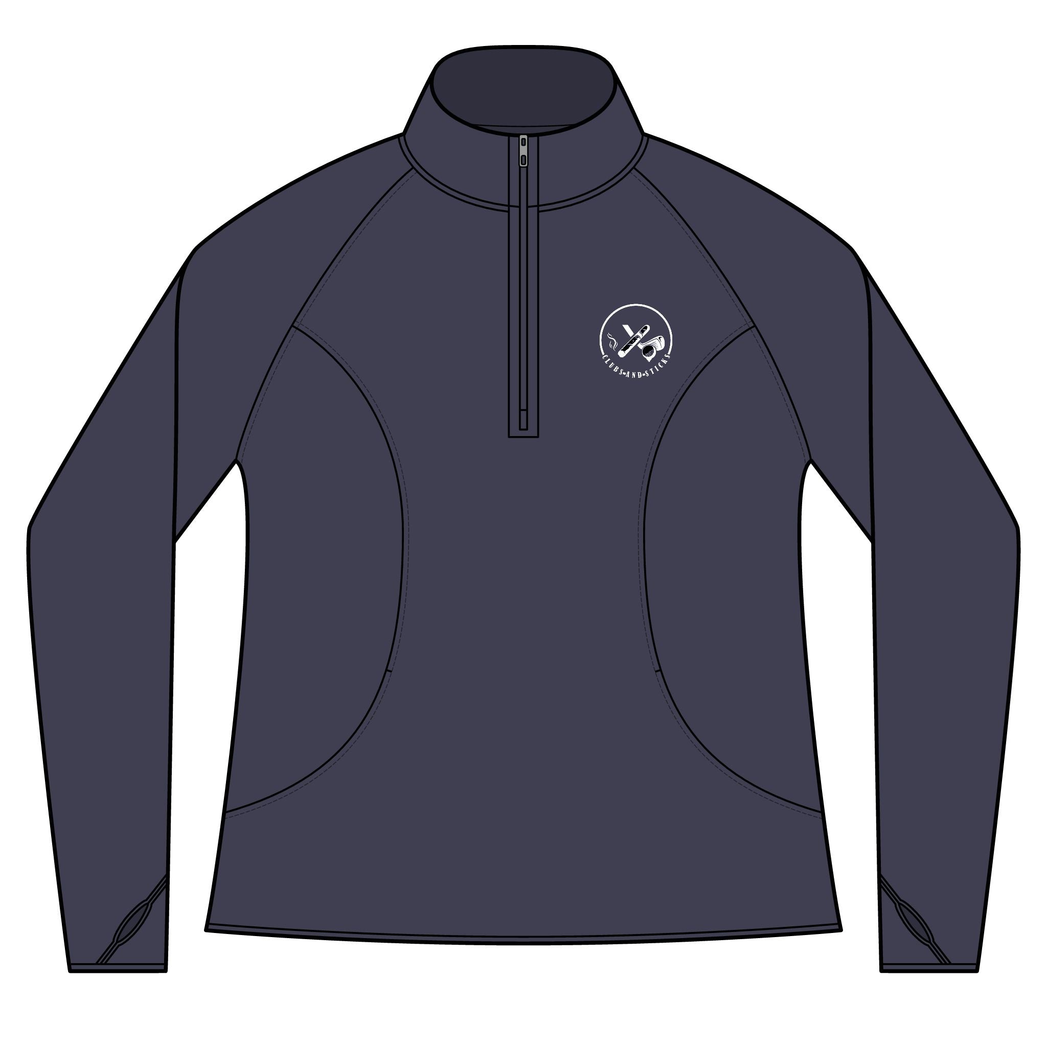Clubs & Sticks Women’s Quarter-Zip Pullover – Sporty, Stylish & Versatile Activewear