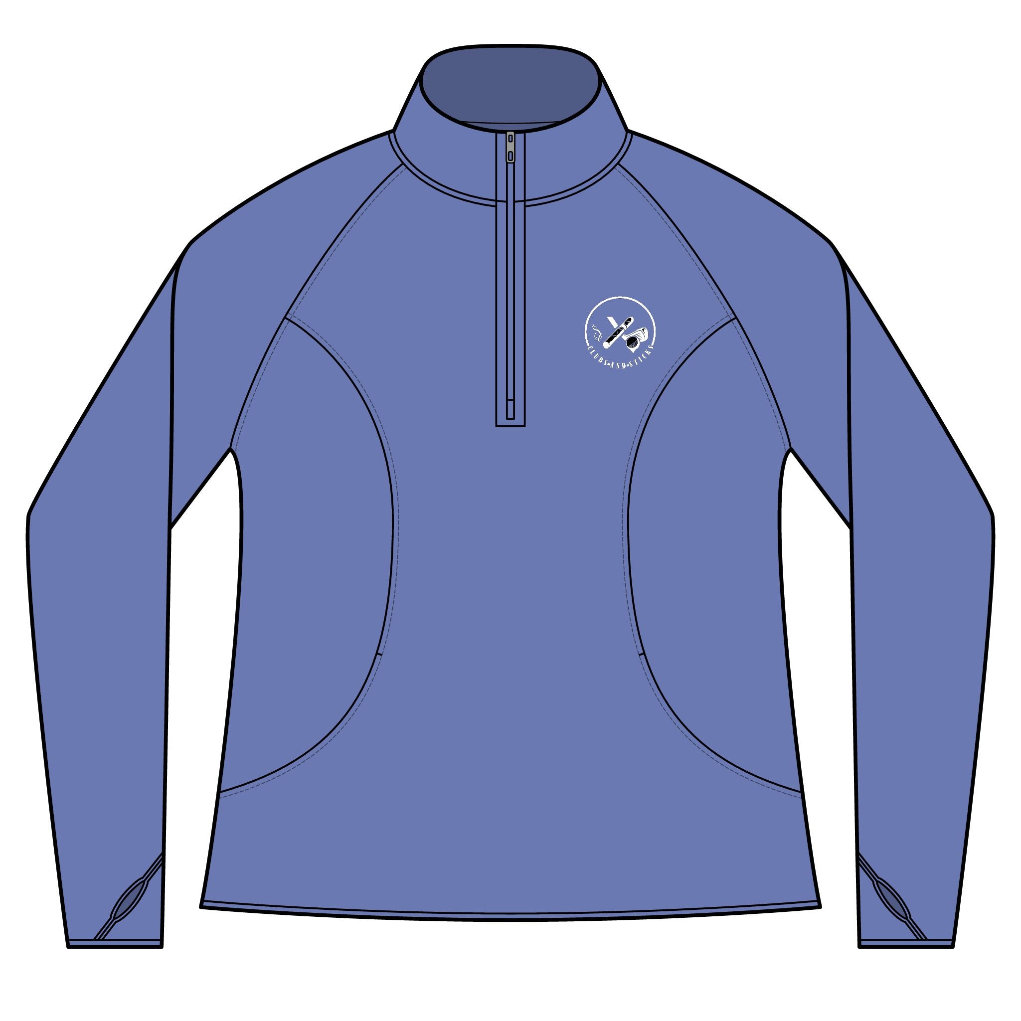 Clubs & Sticks Women’s Quarter-Zip Pullover – Sporty, Stylish & Versatile Activewear