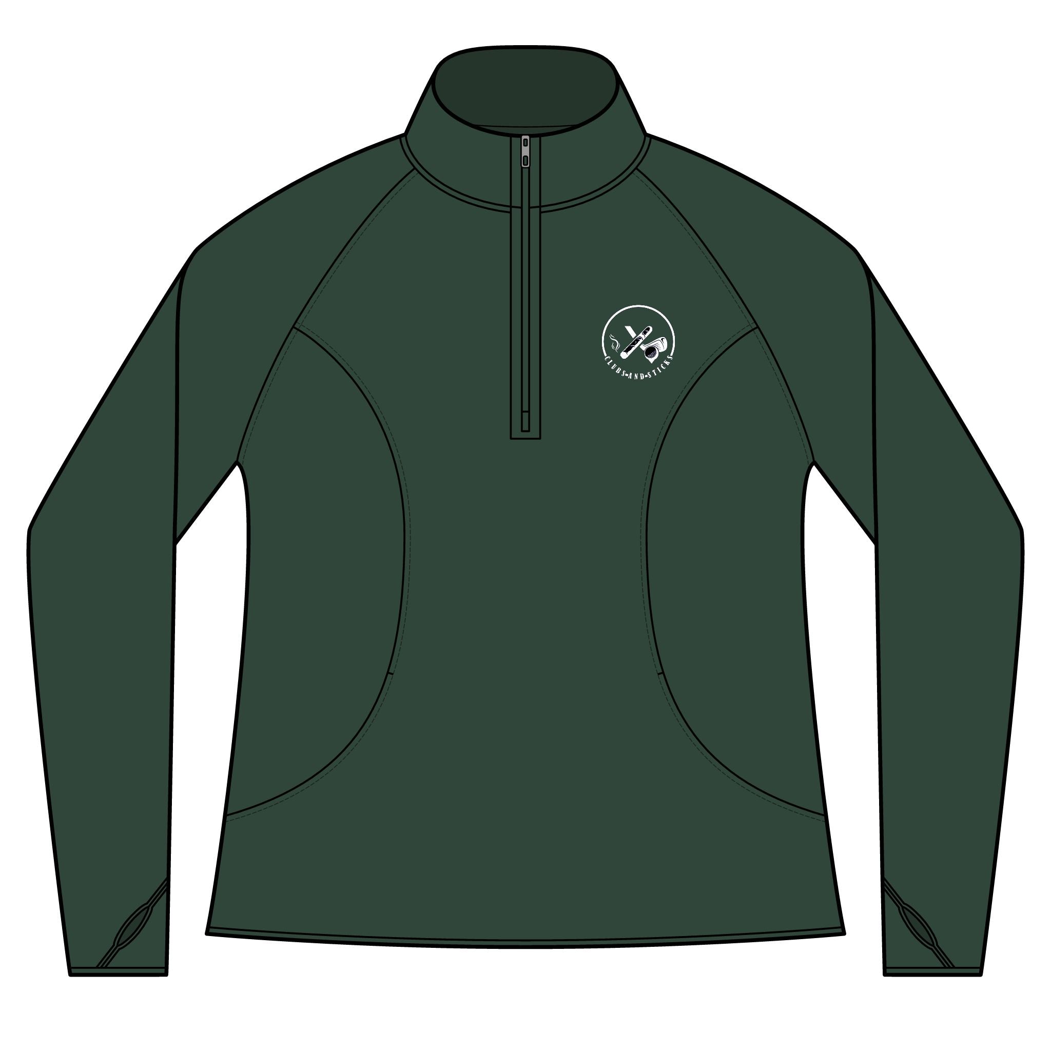 Clubs & Sticks Women’s Quarter-Zip Pullover – Sporty, Stylish & Versatile Activewear