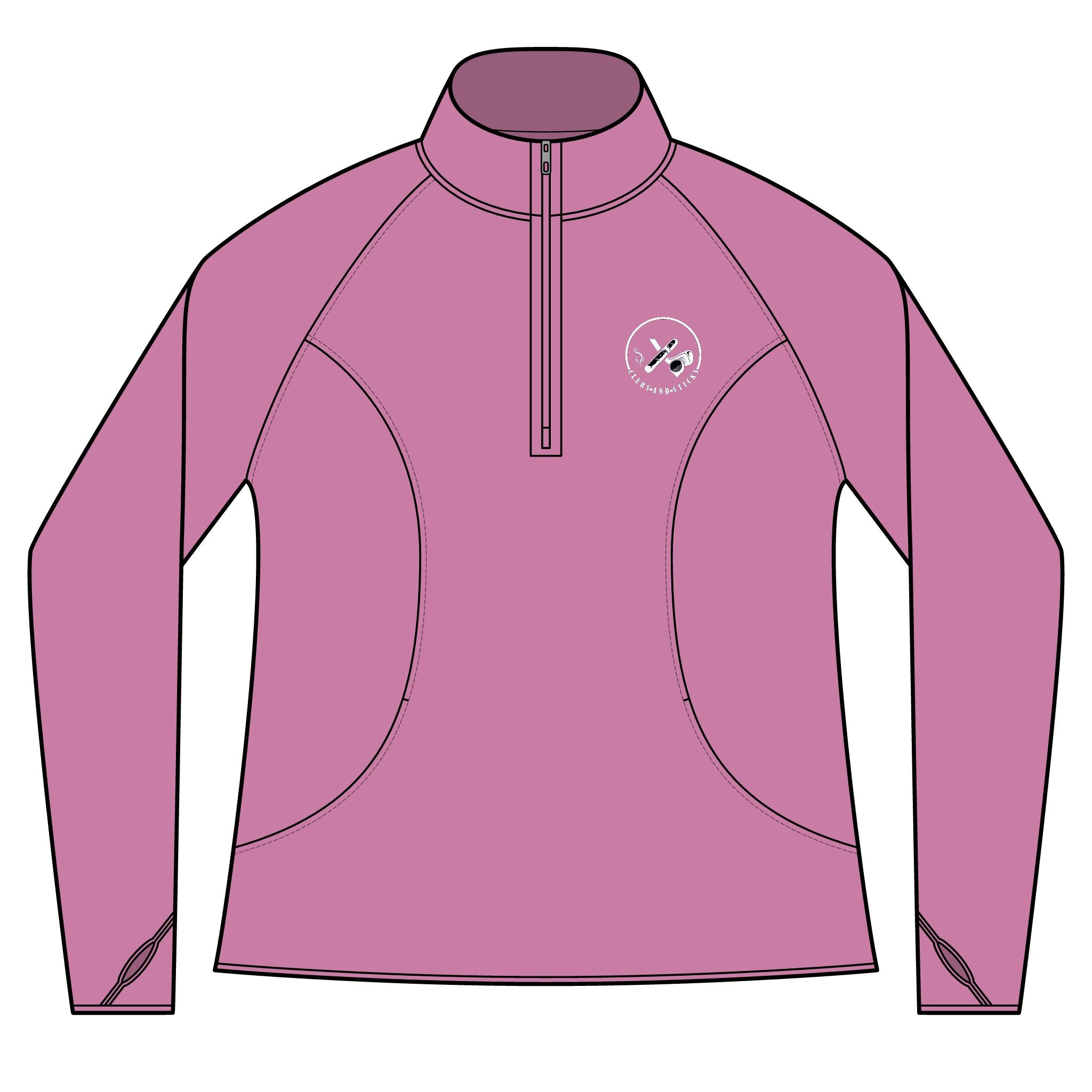 Clubs & Sticks Women’s Quarter-Zip Pullover – Sporty, Stylish & Versatile Activewear