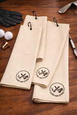 Clubs and Sticks Embroidered Waffle Golf Towels