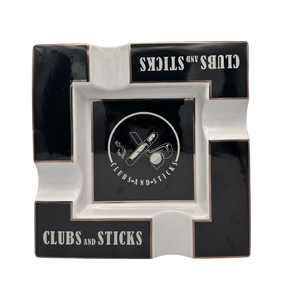 Clubs and Sticks Ceramic Cigar Ashtray - Wholesale