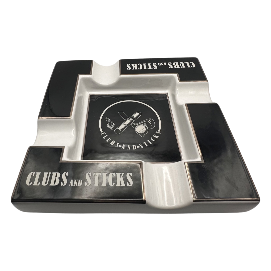 Clubs and Sticks Ceramic Cigar Ashtray - Wholesale