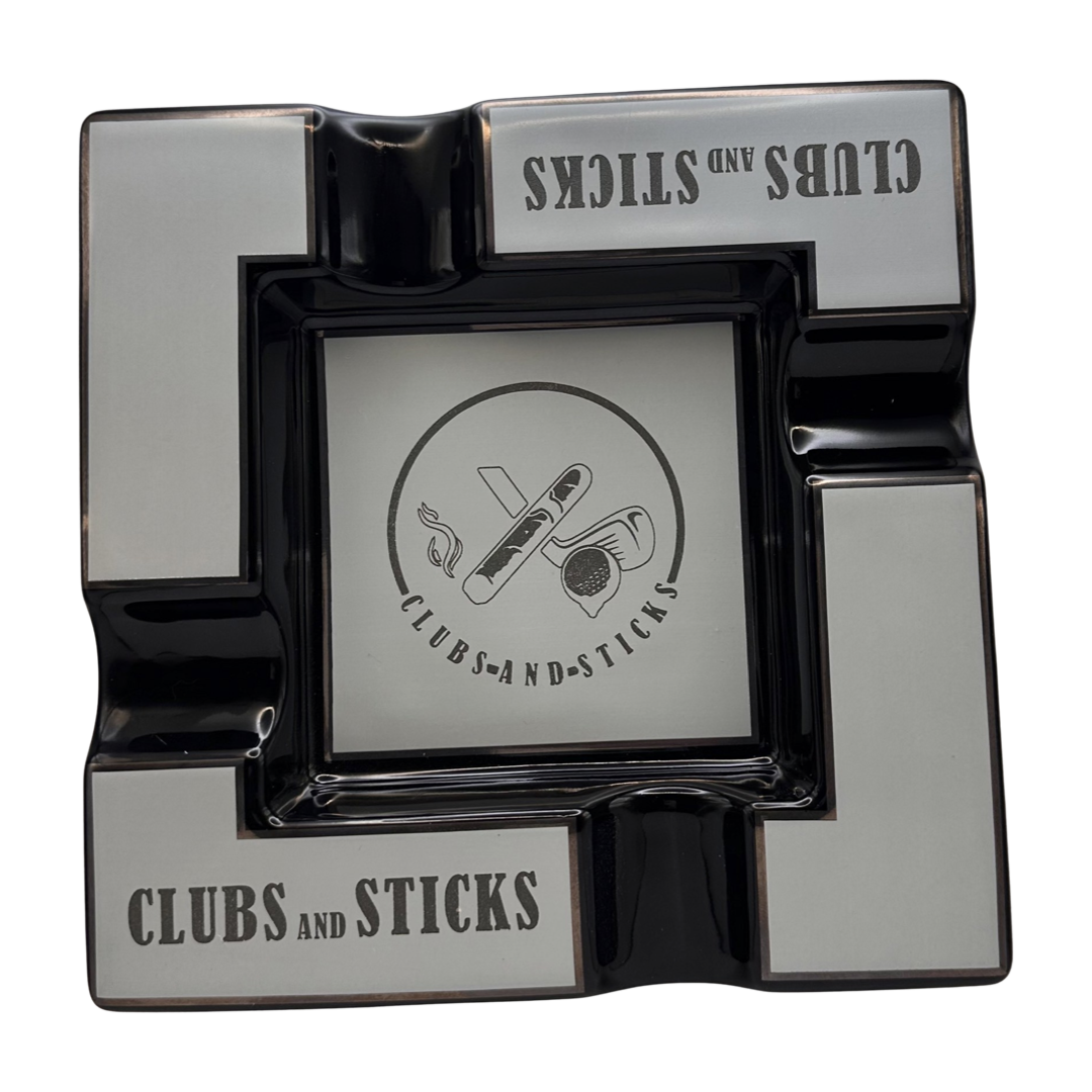 Clubs and Sticks Ceramic Cigar Ashtray - Wholesale