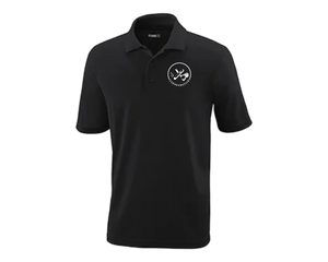 Clubs and Sticks Black Performance Polo