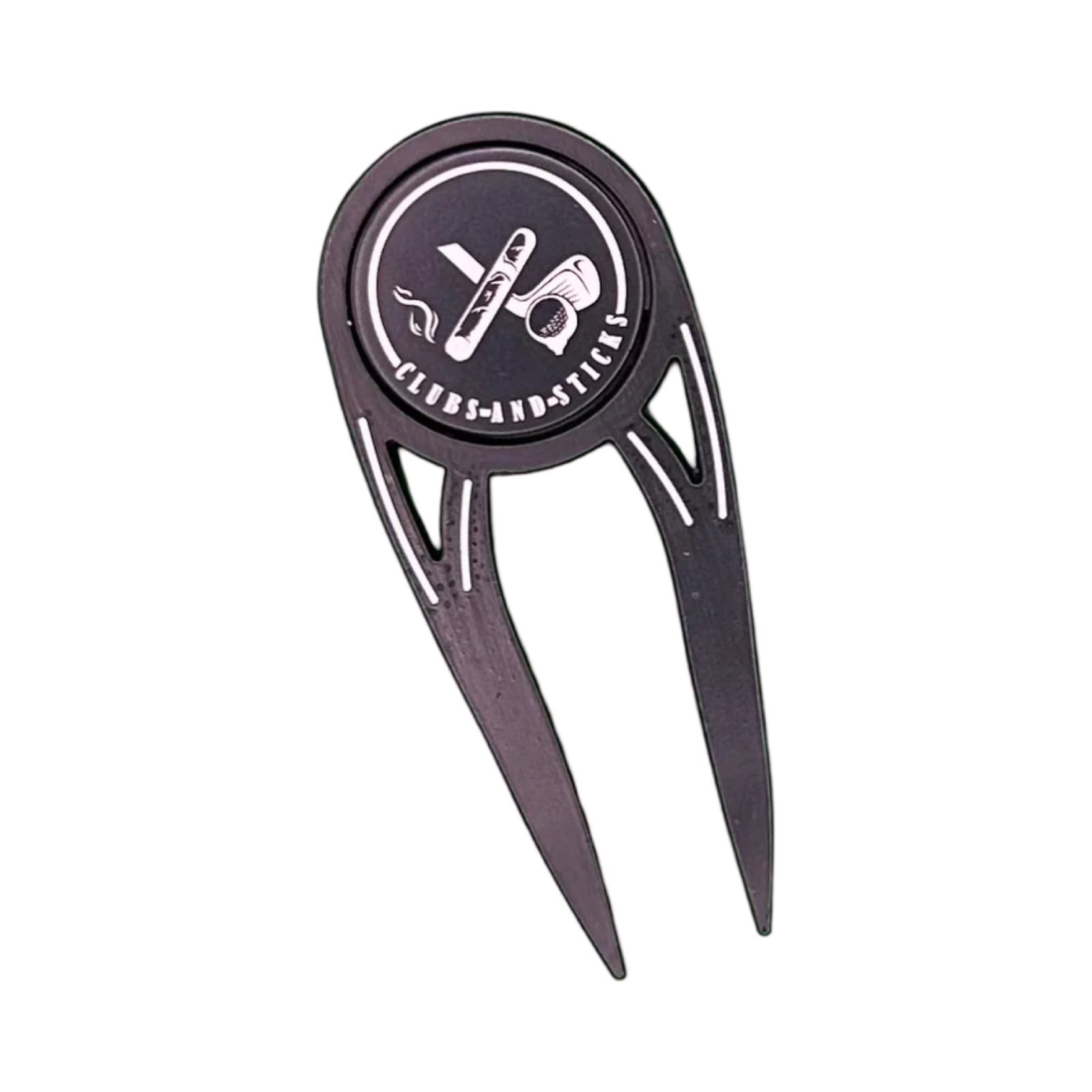 Clubs and Sticks Two Prong Divot Tool