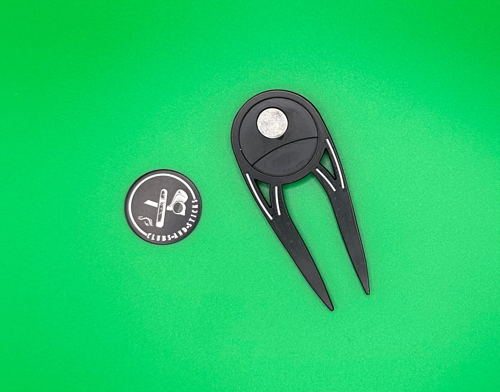 Clubs and Sticks Two Prong Divot Tool