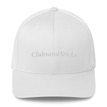 Clubs and Sticks Embroidered Twill Cap - White