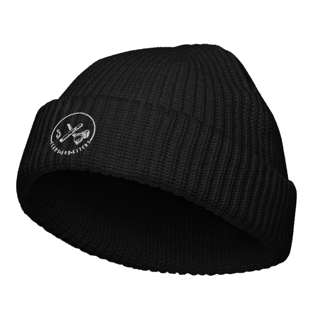 Clubs and Sticks Embroidered Fisherman Beanie